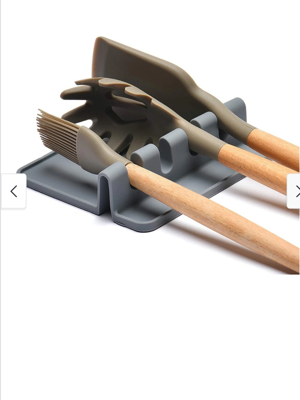 Silicone utensils organizer serving spoon spatula  Accessory Stand Tray gray new - Picture 2 of 3